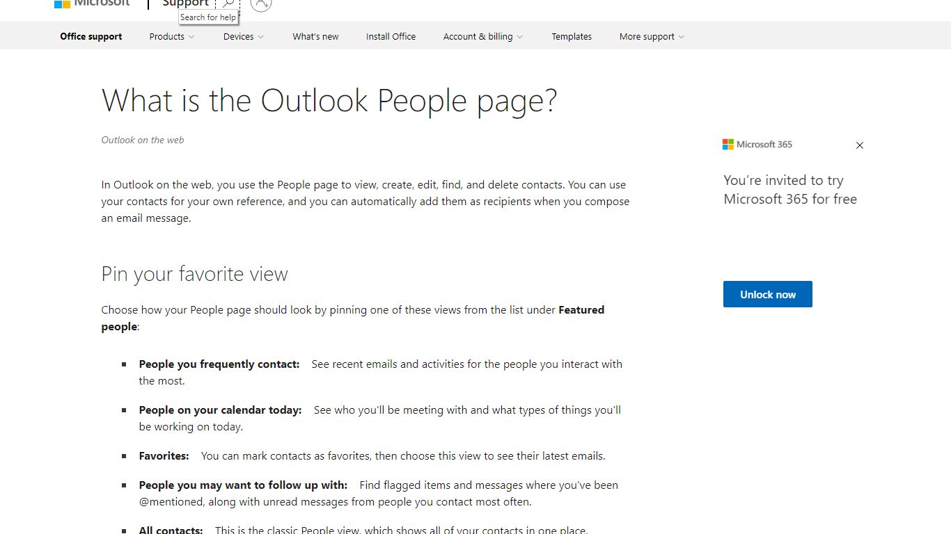 What is the Outlook People page? - support.microsoft.com
